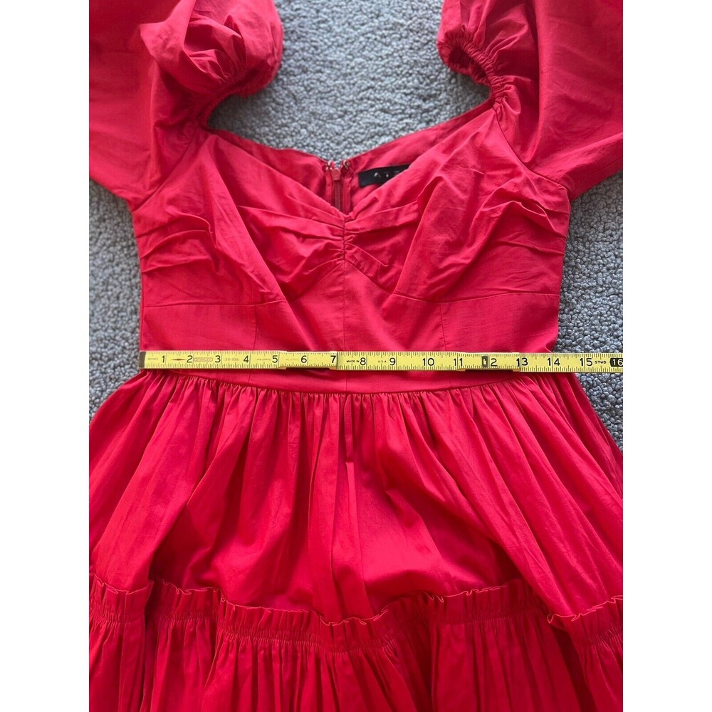 Anthropologie ATSU Dress Women 6 Red Off-The-Shoulder Preppy Poplin Sundress NWT - Picture 13 of 16
